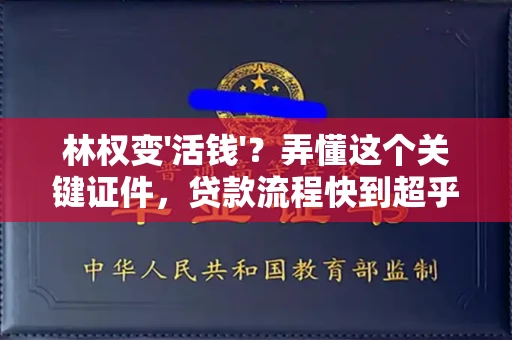 北京林权变'活钱'?弄懂这个关键证件,贷款流程快到超乎想象!
